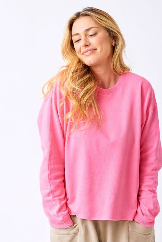 Wan Rolled Neck Sweatshirt With Raw Edge - Suzy D London