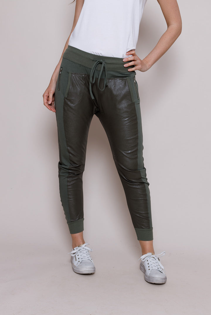 Faux Leather Mix Ultimate Joggers - Suzy D London
