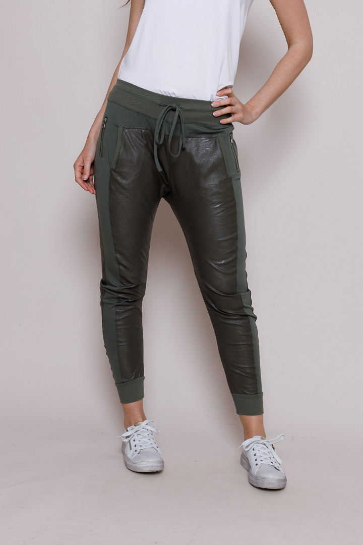 Faux Leather Mix Ultimate Joggers - Suzy D London