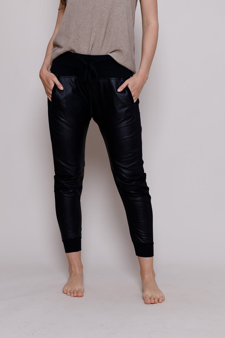 Faux Leather Mix Ultimate Joggers - Suzy D London