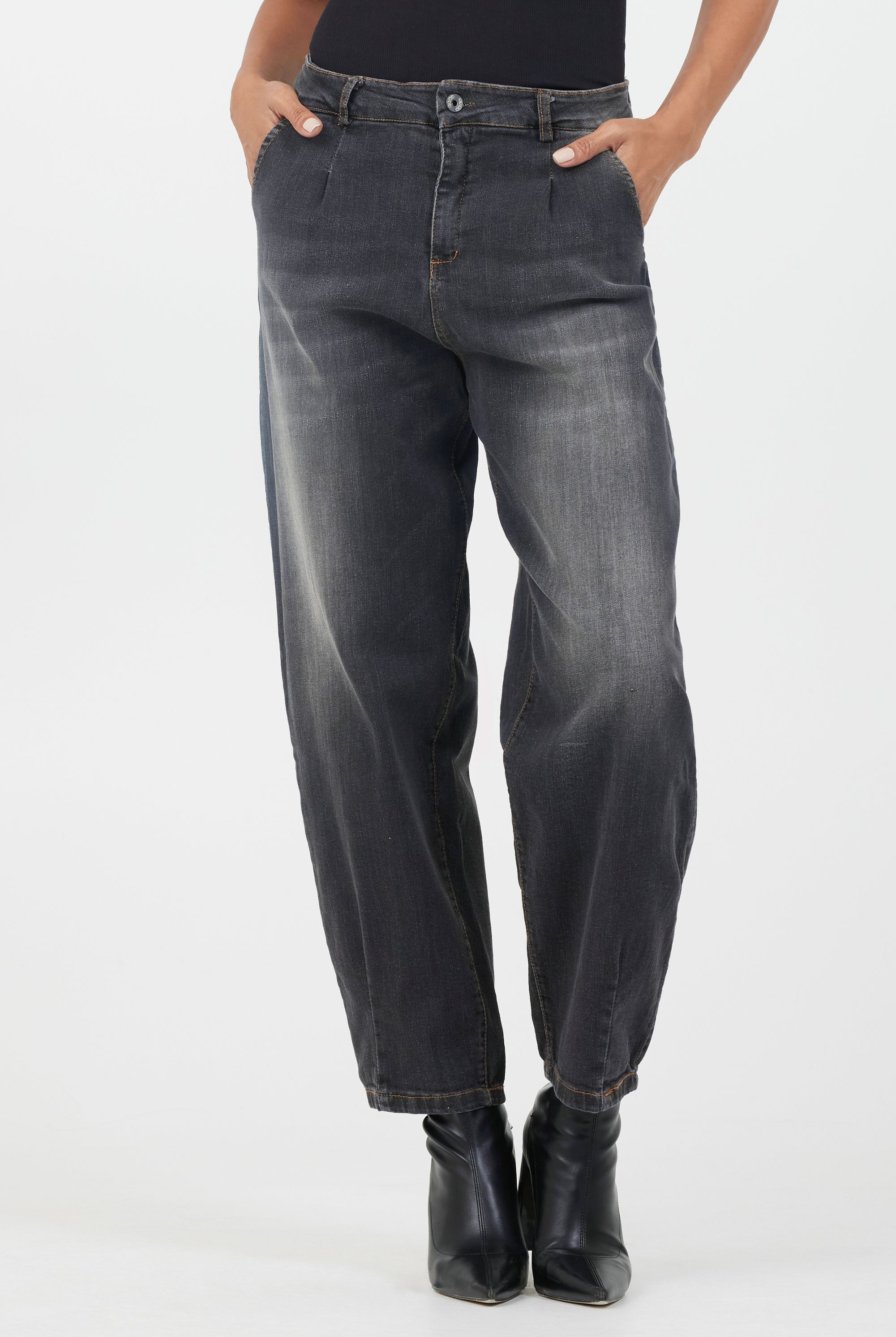 Stretch Denim Barrel Cut Jeans 198198J - Suzy D London