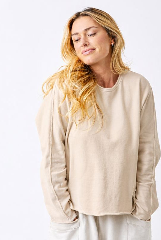 Wan Rolled Neck Sweatshirt With Raw Edge - Suzy D London