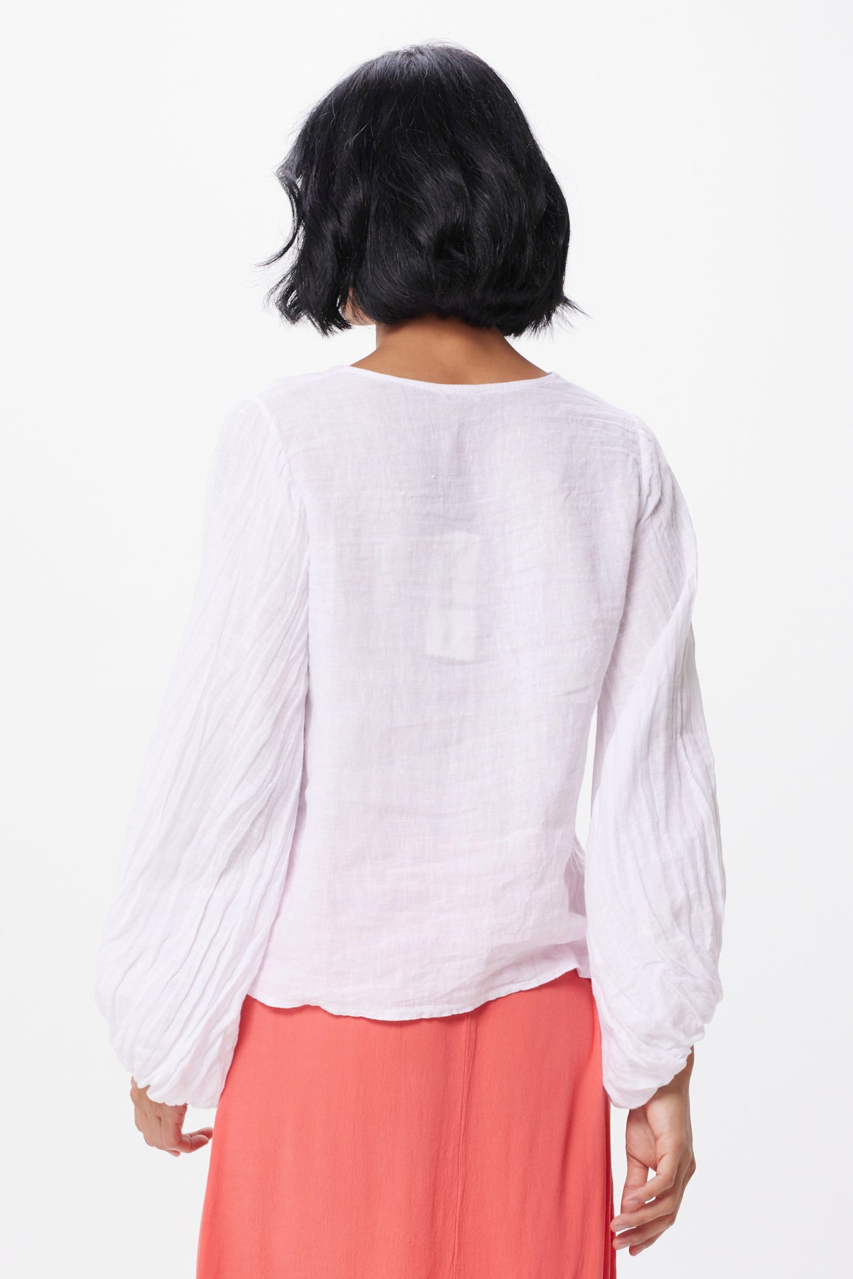 Sally Linen Balloon Sleeve Top - Suzy D London