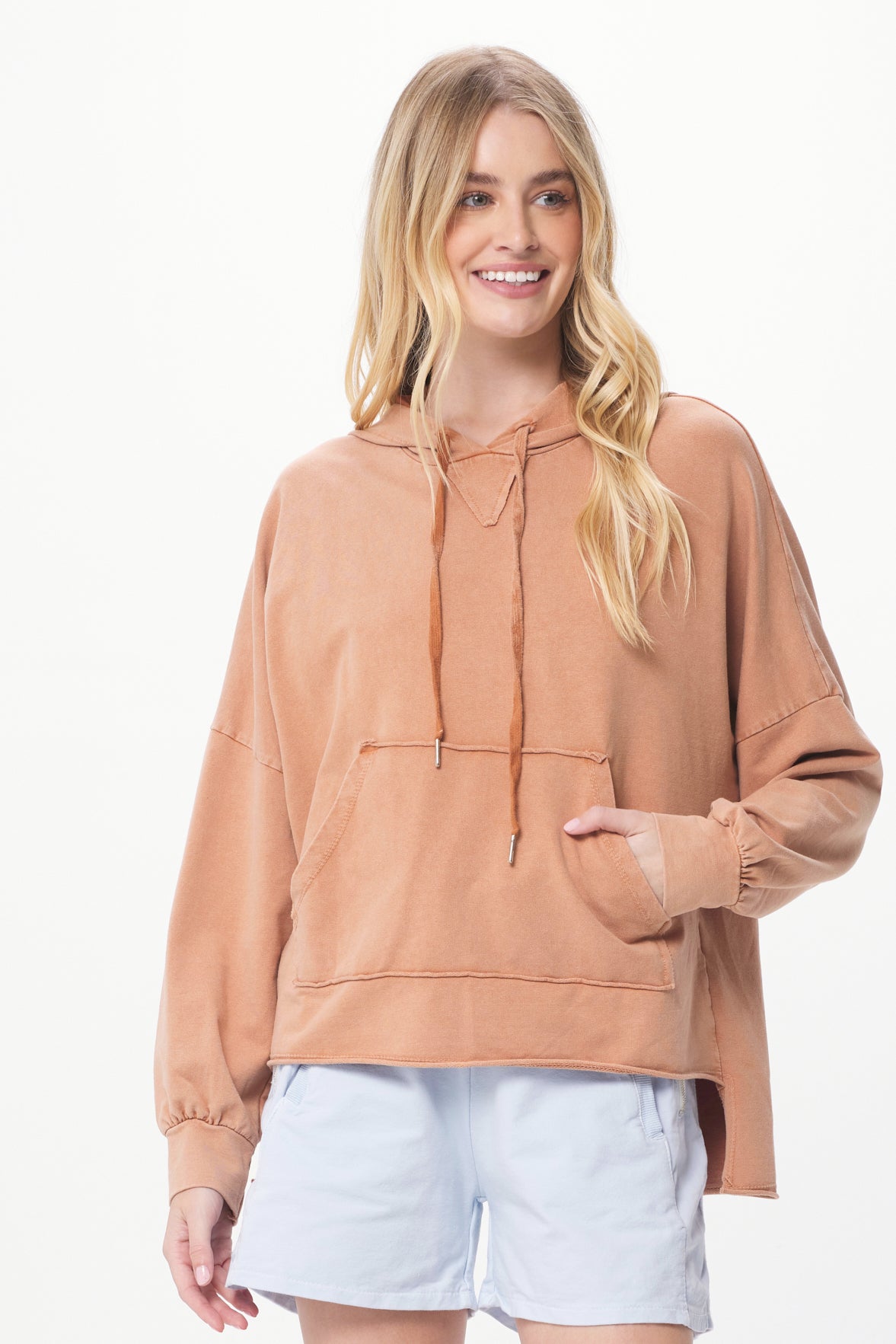 Pasha Vintage Wash Hoodie With Kangaroo Pocket - Suzy D London