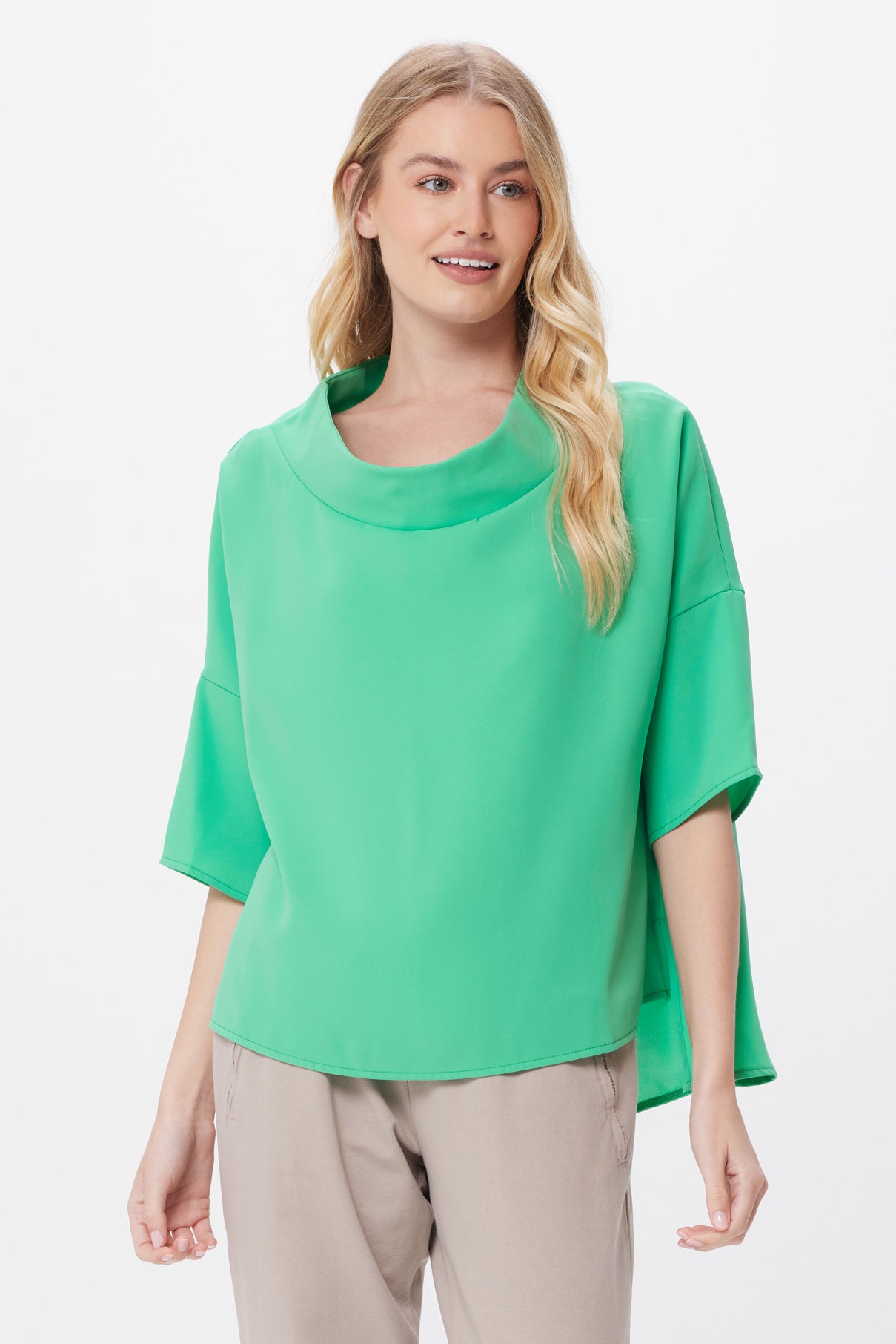 Audrey Cowl Neck Hi Lo Top - Suzy D London
