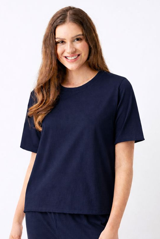 Jowita Crew Neck Oversize Jersey Tee - Suzy D London