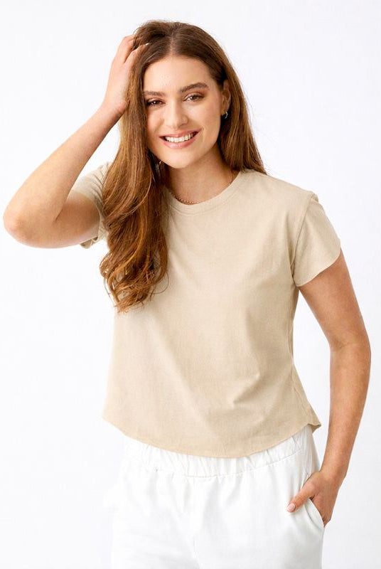 Wanda Hi Lo Curved Hem Tee - Suzy D London