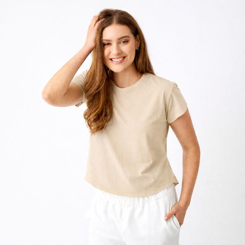 Wanda Hi Lo Curved Hem Tee - Suzy D London