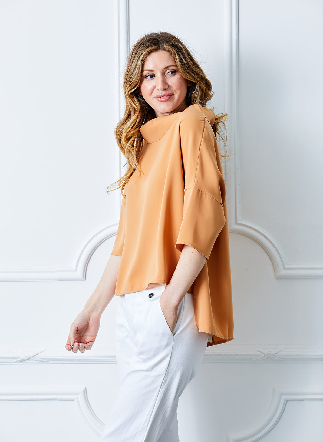 Audrey Cowl Neck Relaxed Fit Top - Suzy D London