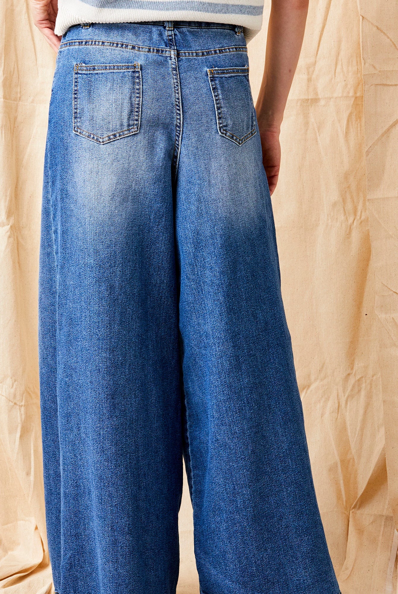 Brielle Stretch Denim Extra Wide Leg Jeans - Suzy D London
