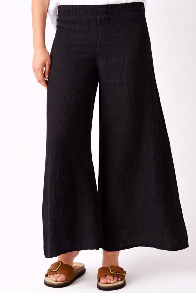 Seraphina Linen Wide Pant with Shirred Waistband - Suzy D London