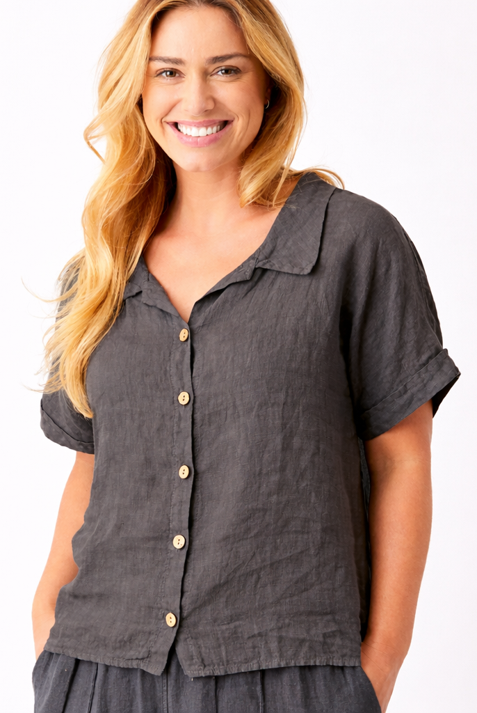 Serenna Short Sleeve Boxy Shirt - Suzy D London