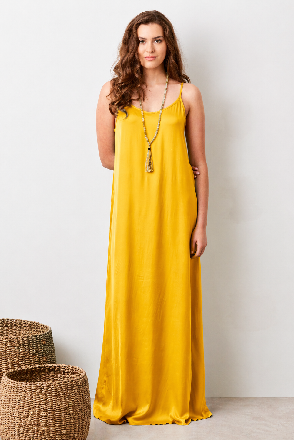 Suzie Satin Shoestring Strap Maxi Dress - Suzy D London