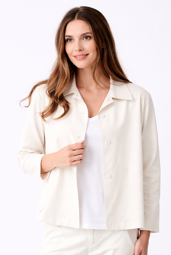 Justine French Terry Button Detail Shirt - Suzy D London