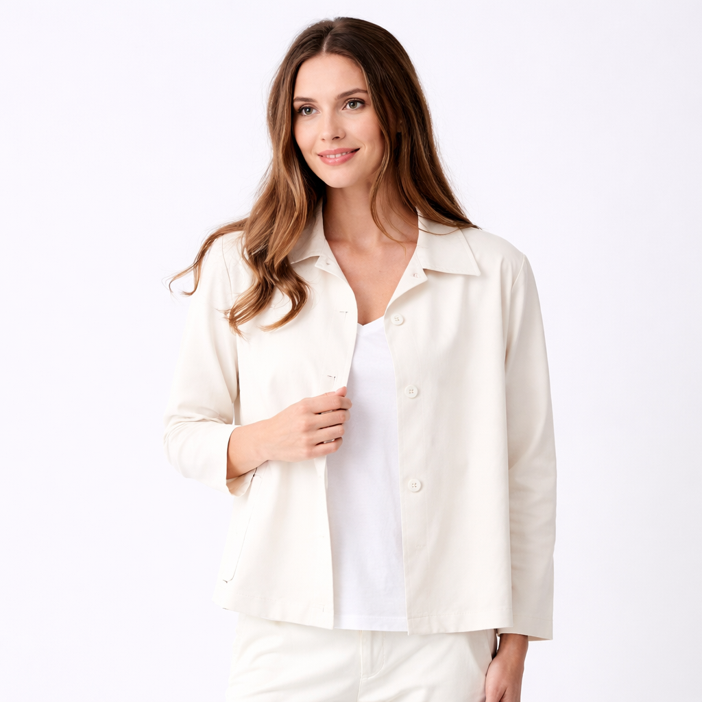 Justine French Terry Button Detail Shirt - Suzy D London