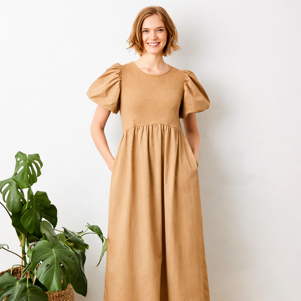 Galeena Dress With Puff Sleeves - Suzy D London