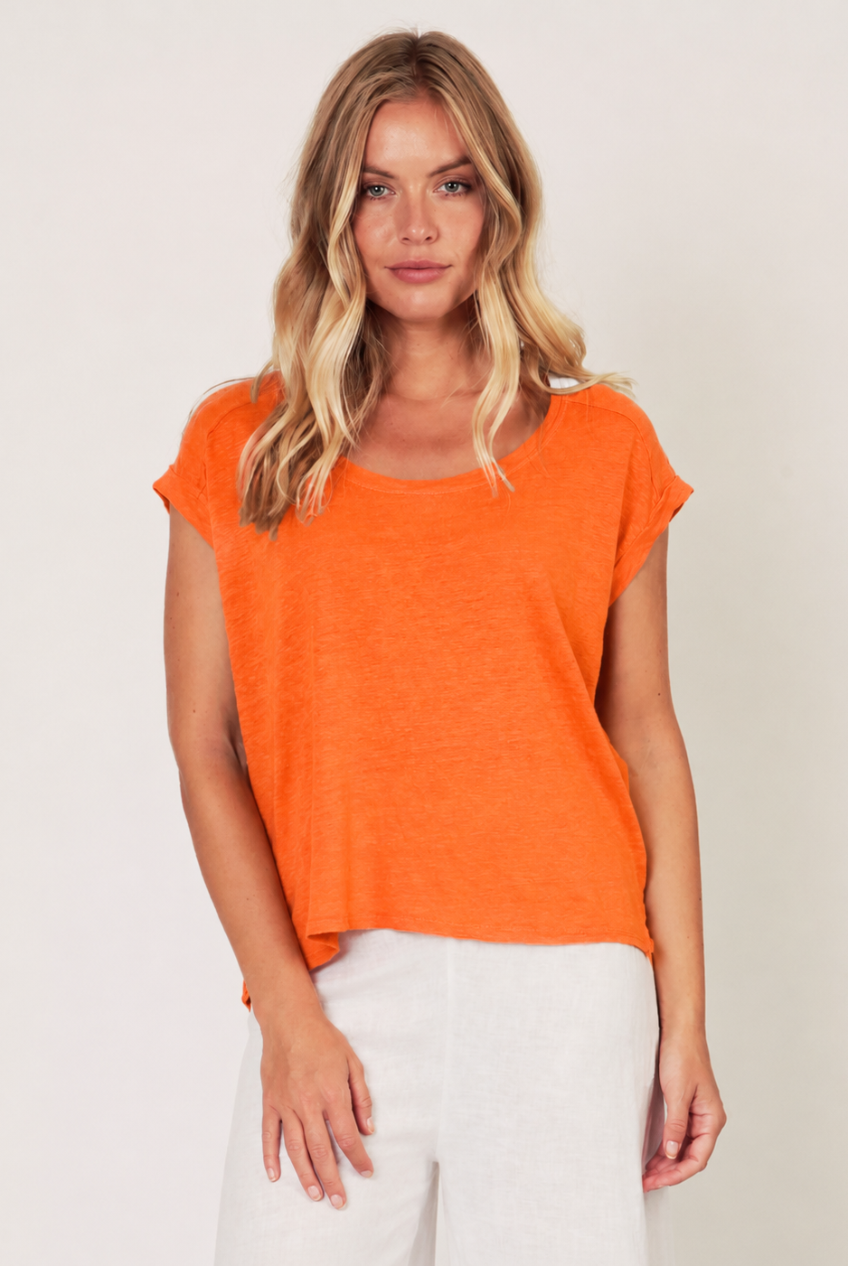Lorenzo Linen Jersey Slash Neck top - Suzy D London