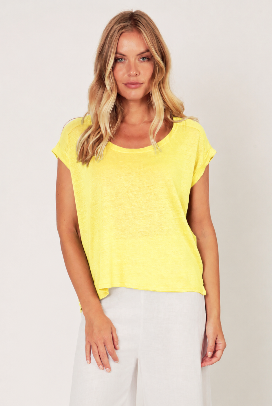 Lorenzo Linen Jersey Slash Neck top - Suzy D London