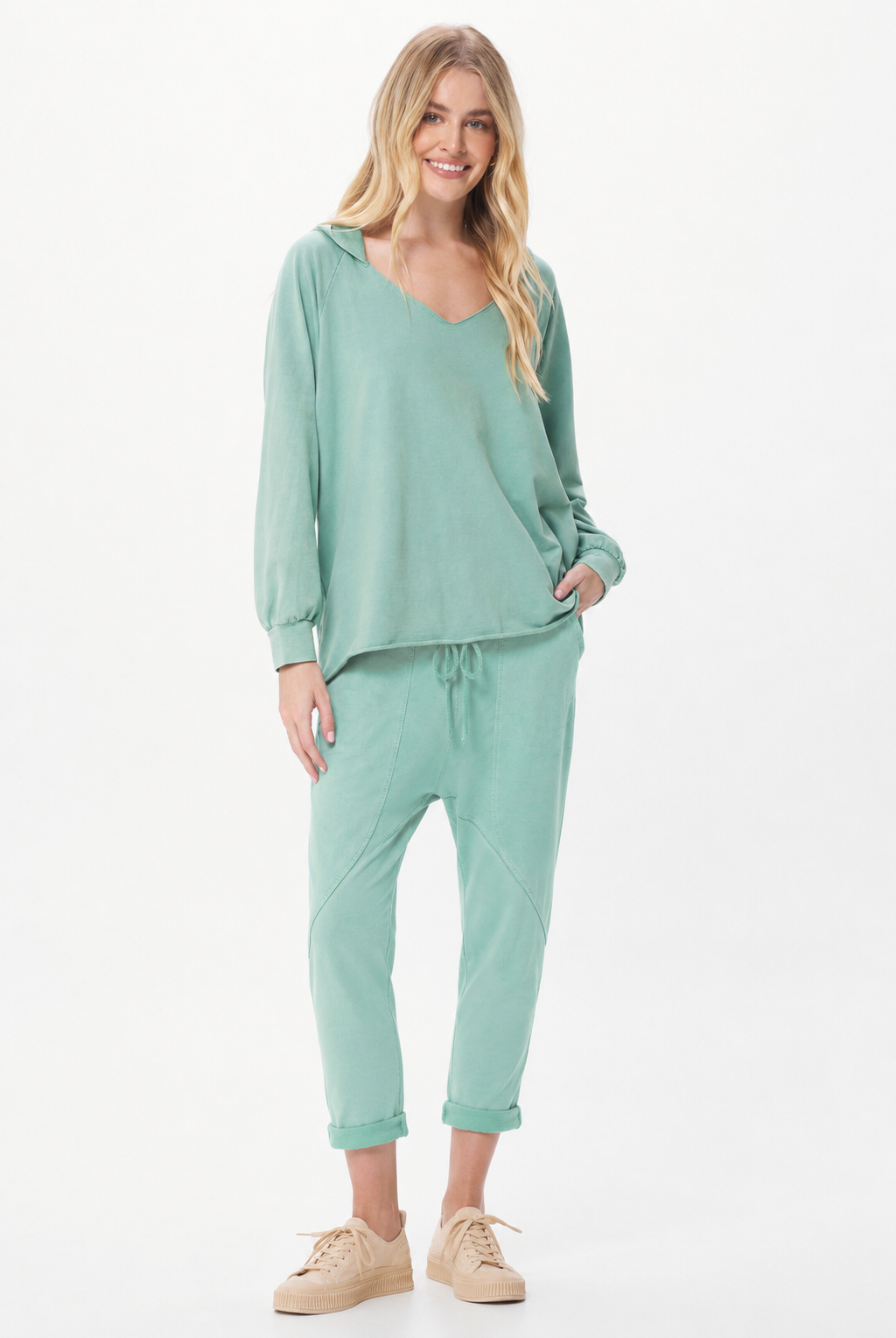Paulina Vintage Wash Harem Joggers - Suzy D London
