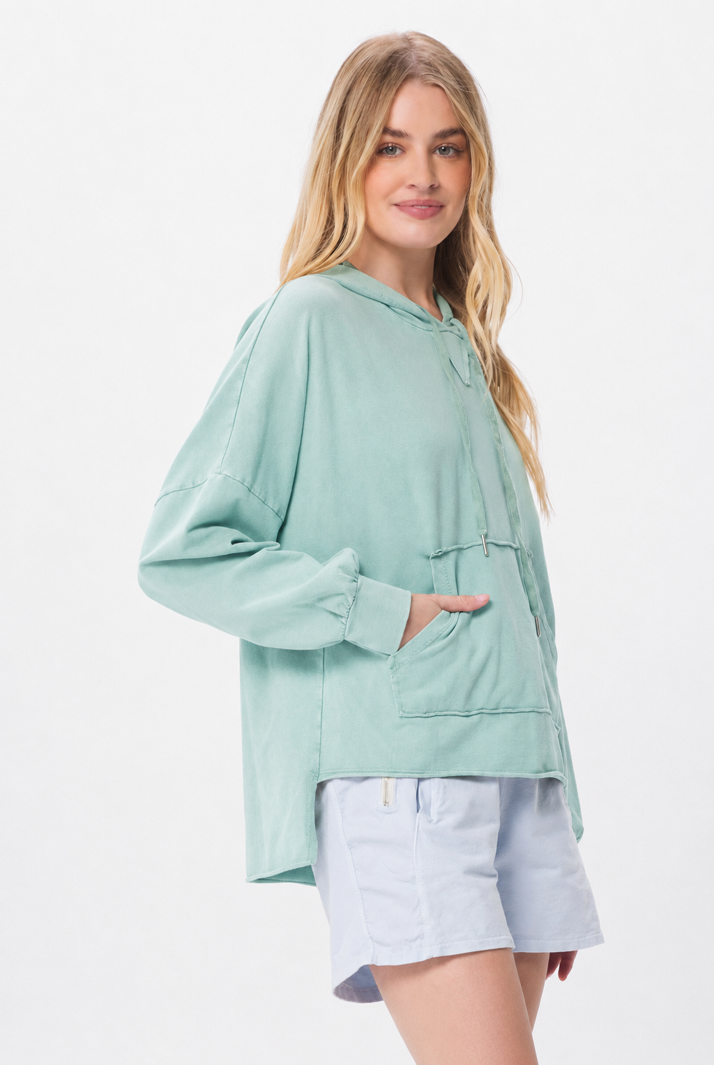 Pasha Vintage Wash Hoodie With Kangaroo Pocket - Suzy D London
