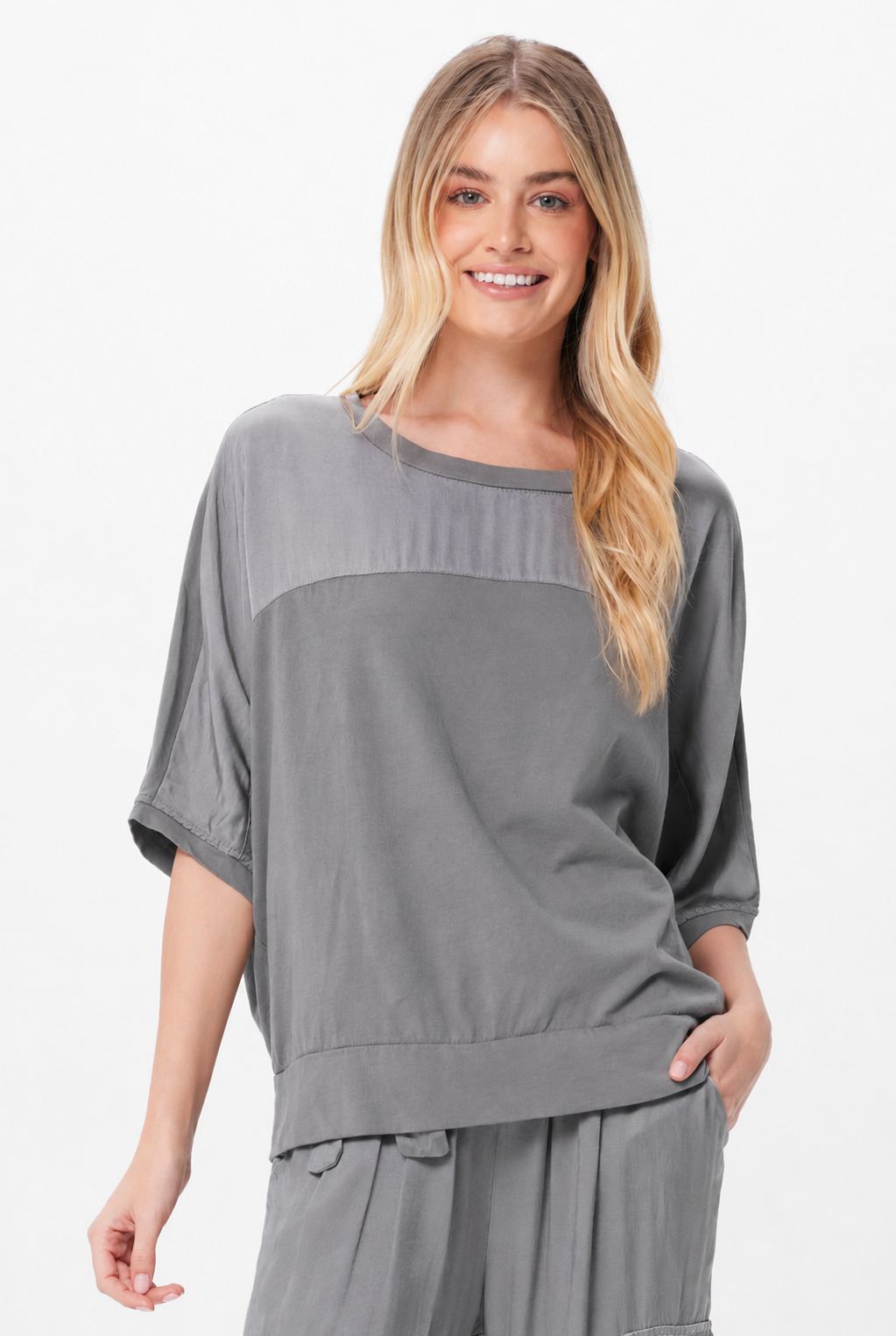 Mottie Satin & Jersey Oversize Tee - Suzy D London