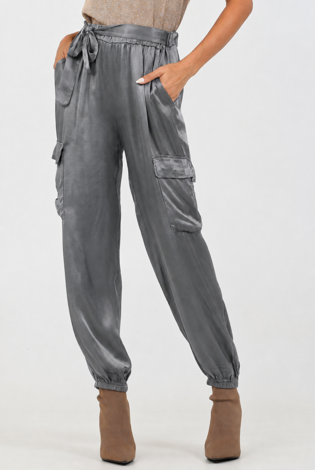 Mariah Satin Combat Pants - Suzy D London