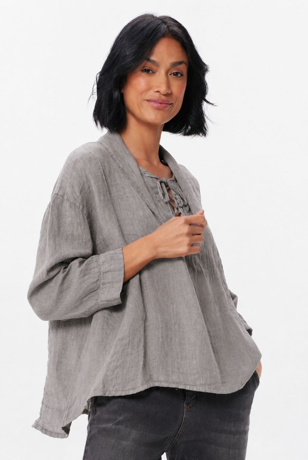 Slater Linen Open Jacket With Front Pockets - Suzy D London