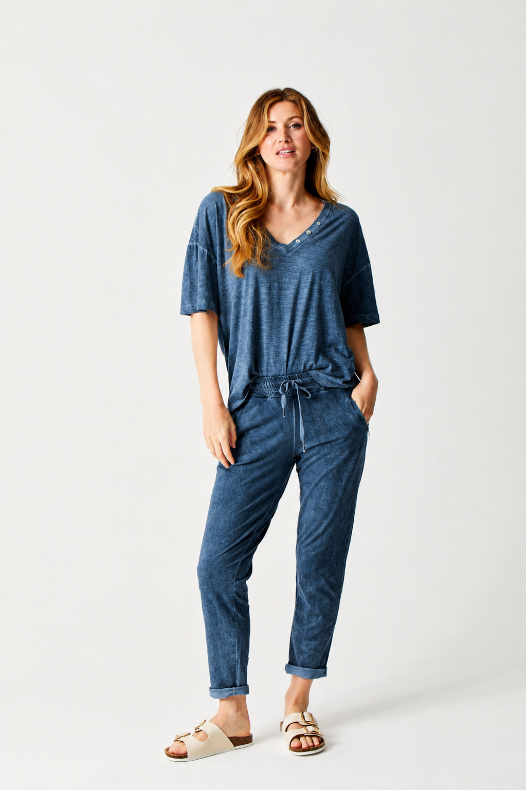 Bailey Vintage Wash Side Zip Joggers - Suzy D London