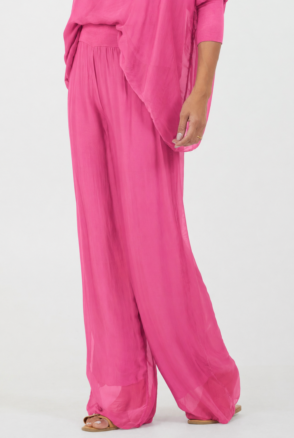 Polly Silk Double Layer Palazzo Pants - Suzy D London