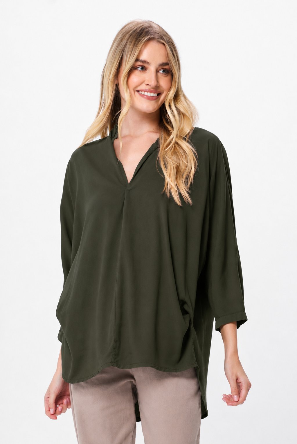 Bonny Tencel Button Back Shirt - Suzy D London