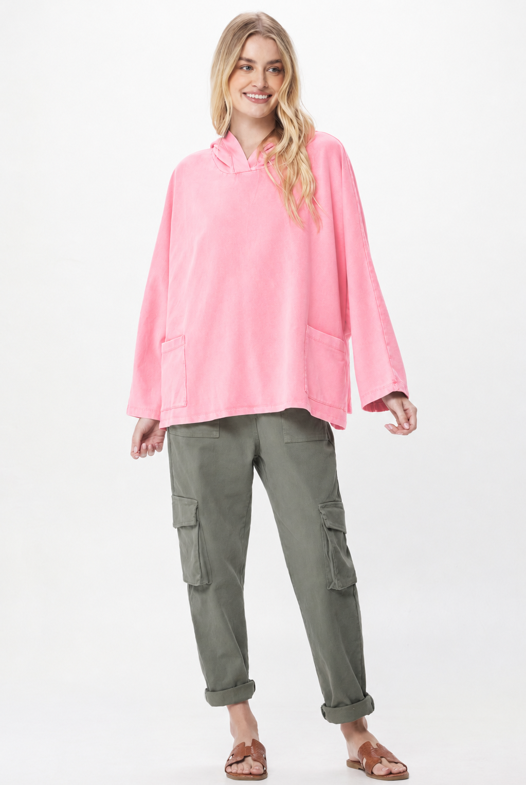 Pamela Vintage Wash Oversize Wide Hoody - Suzy D London