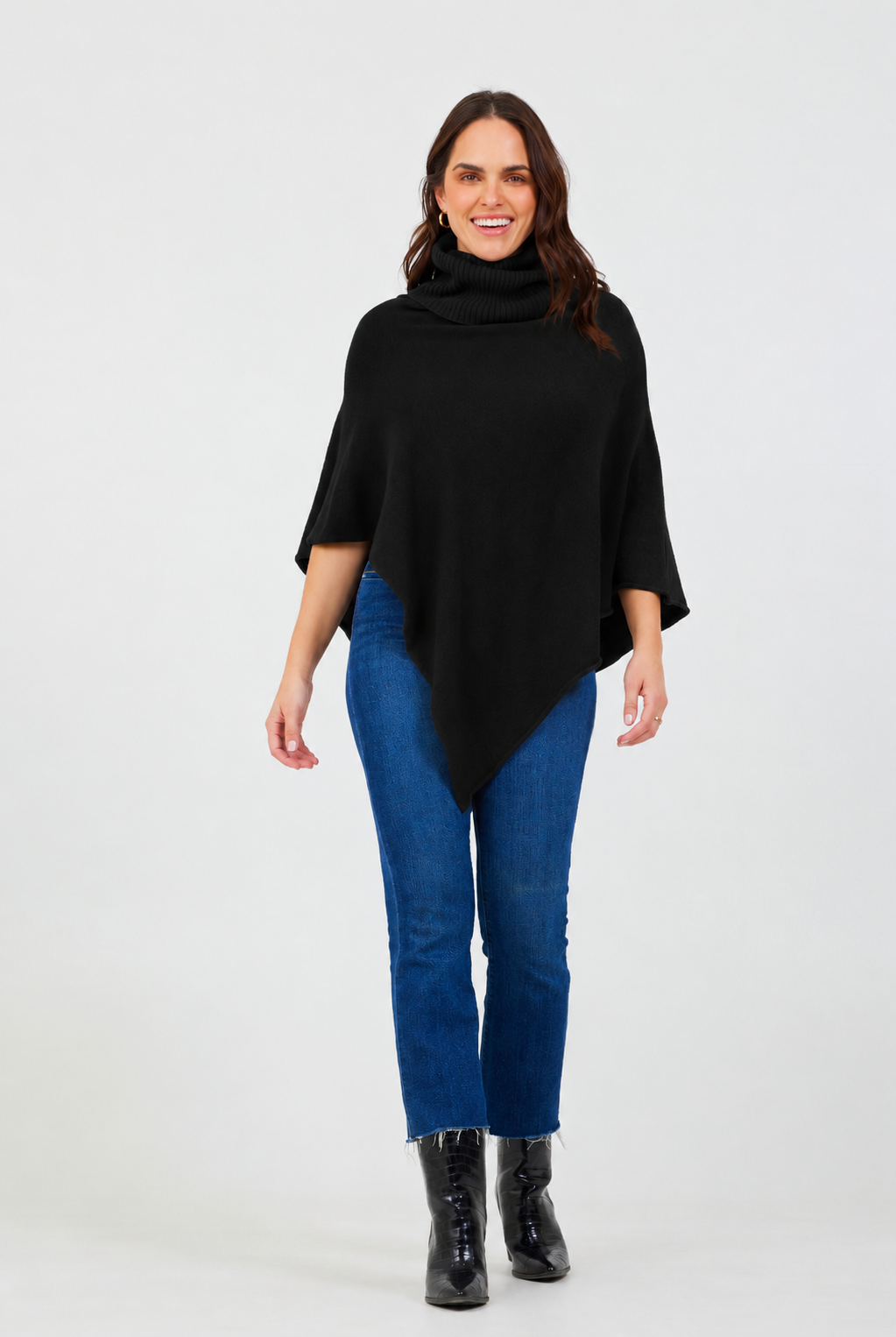 Lana Polo Neck Poncho - Suzy D London