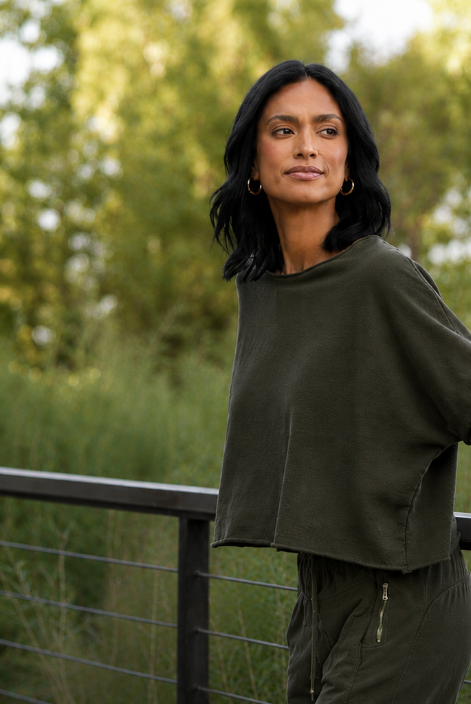 Maeve Cropped Raw Edge Sweatshirt - Suzy D London