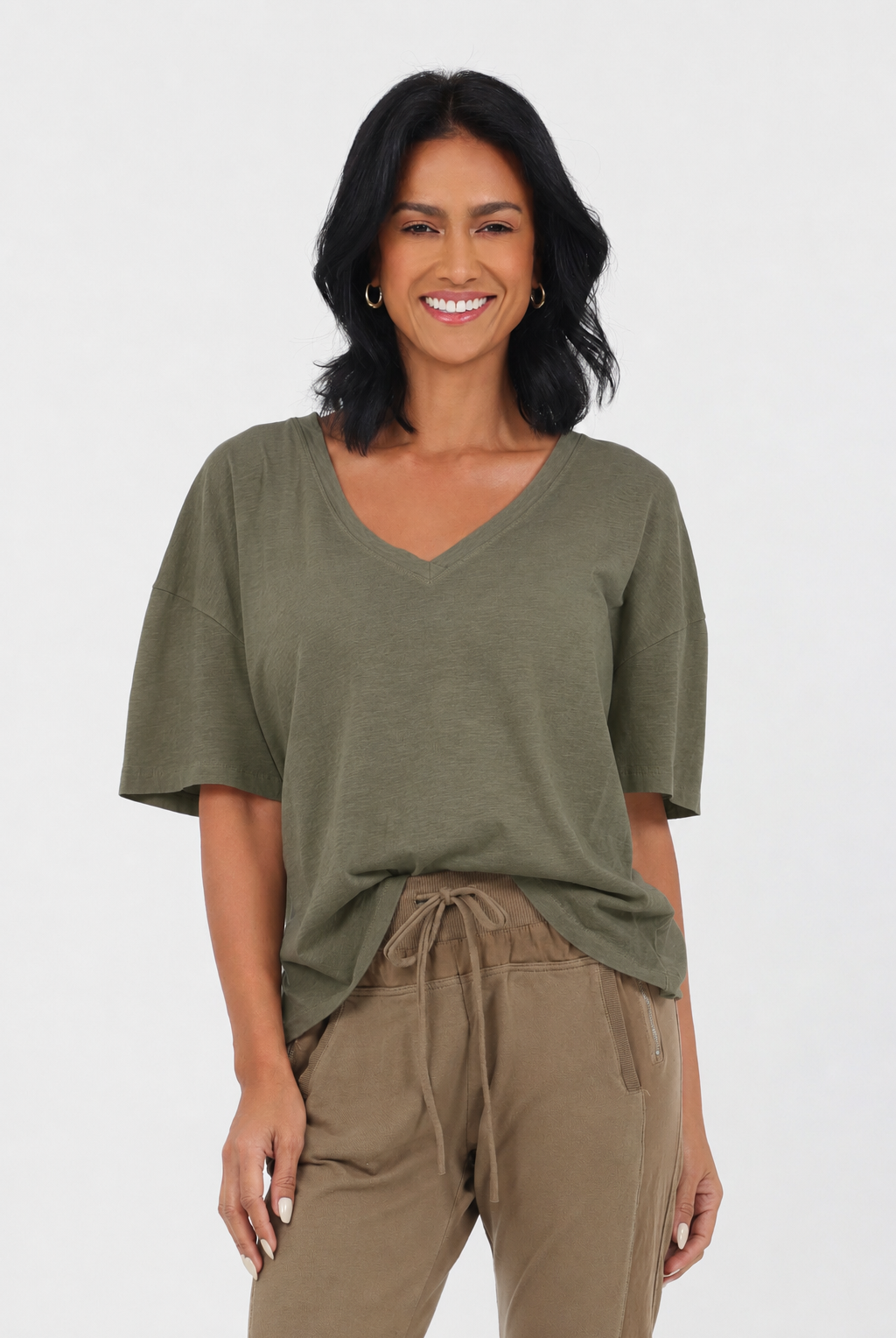 Barnaby Cotton V Neck Tee - Suzy D London