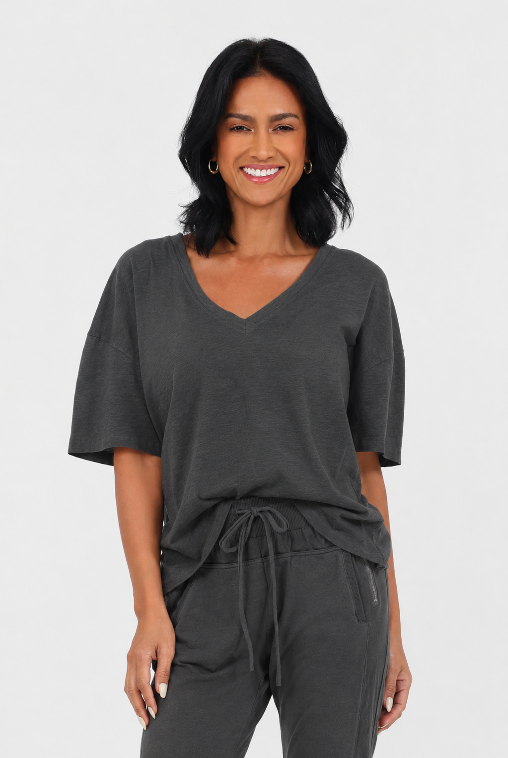 Barnaby Cotton V Neck Tee - Suzy D London