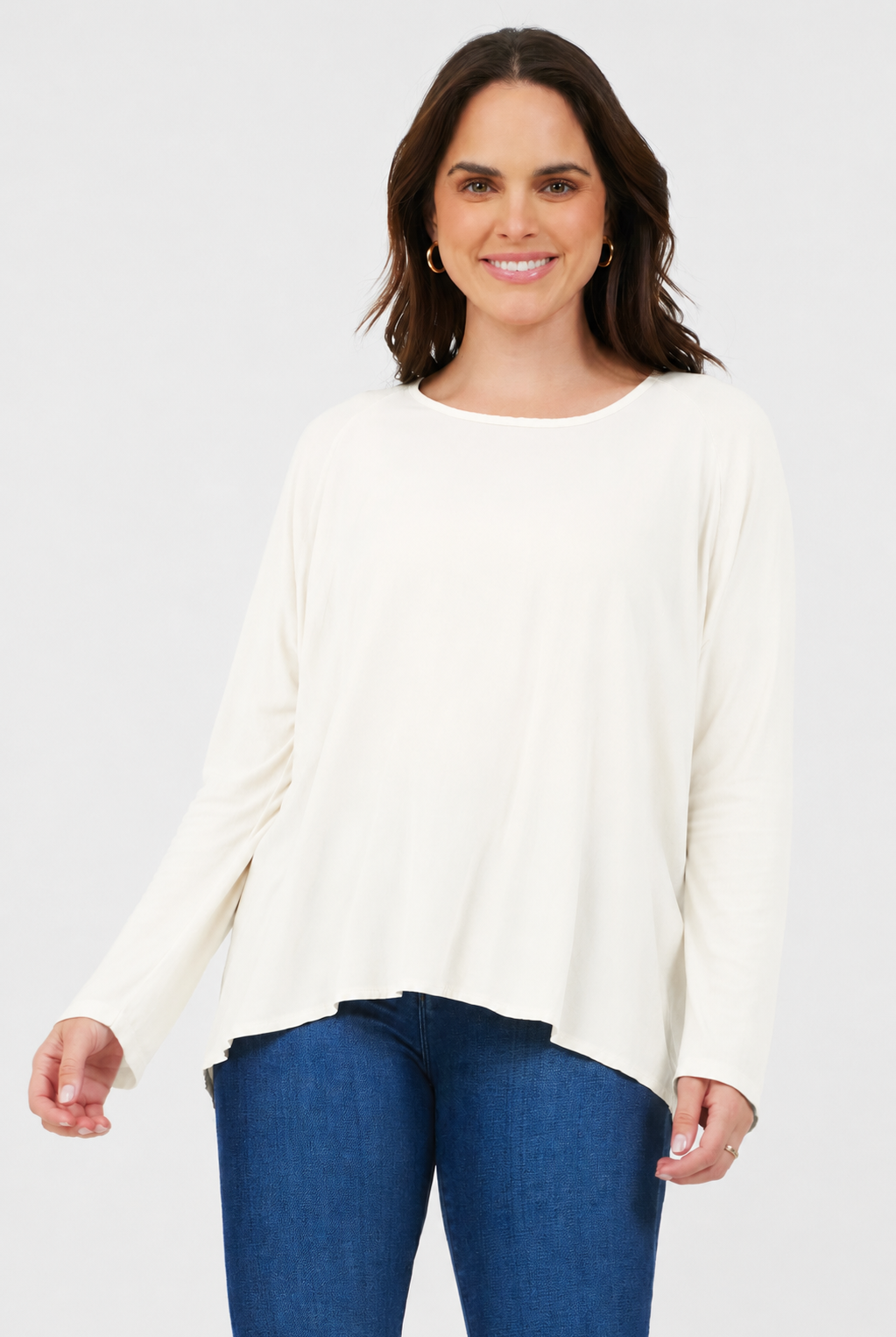 Kenza Jersey Sleeve Hi Lo Top - Suzy D London