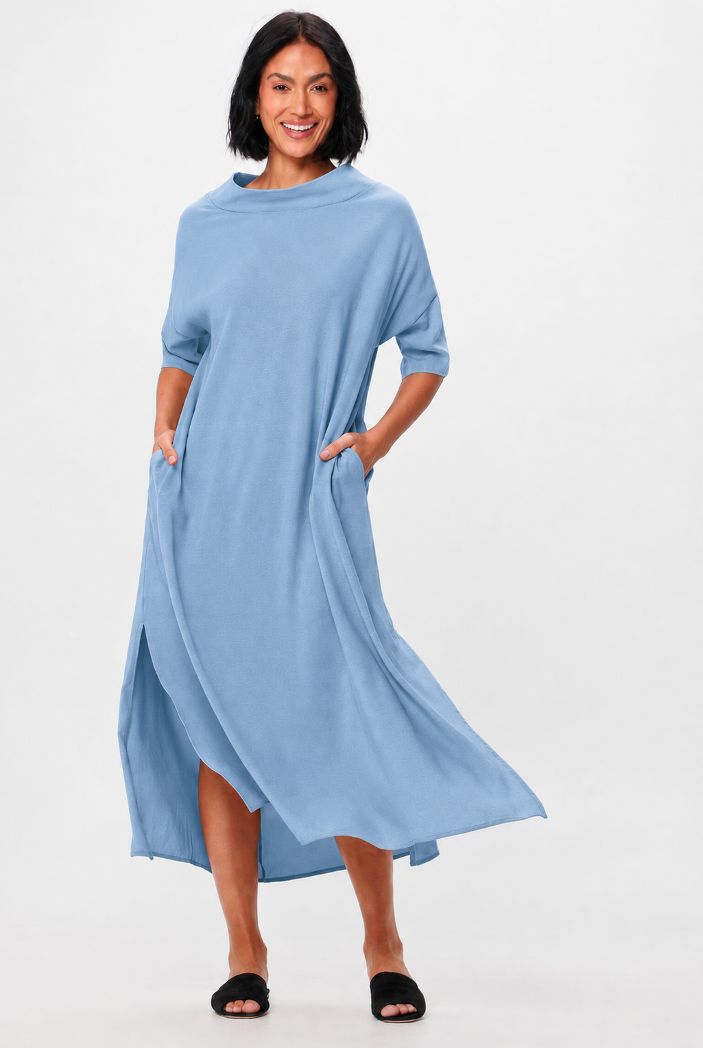 Audrey Cowl Neck Maxi Dress - Suzy D London
