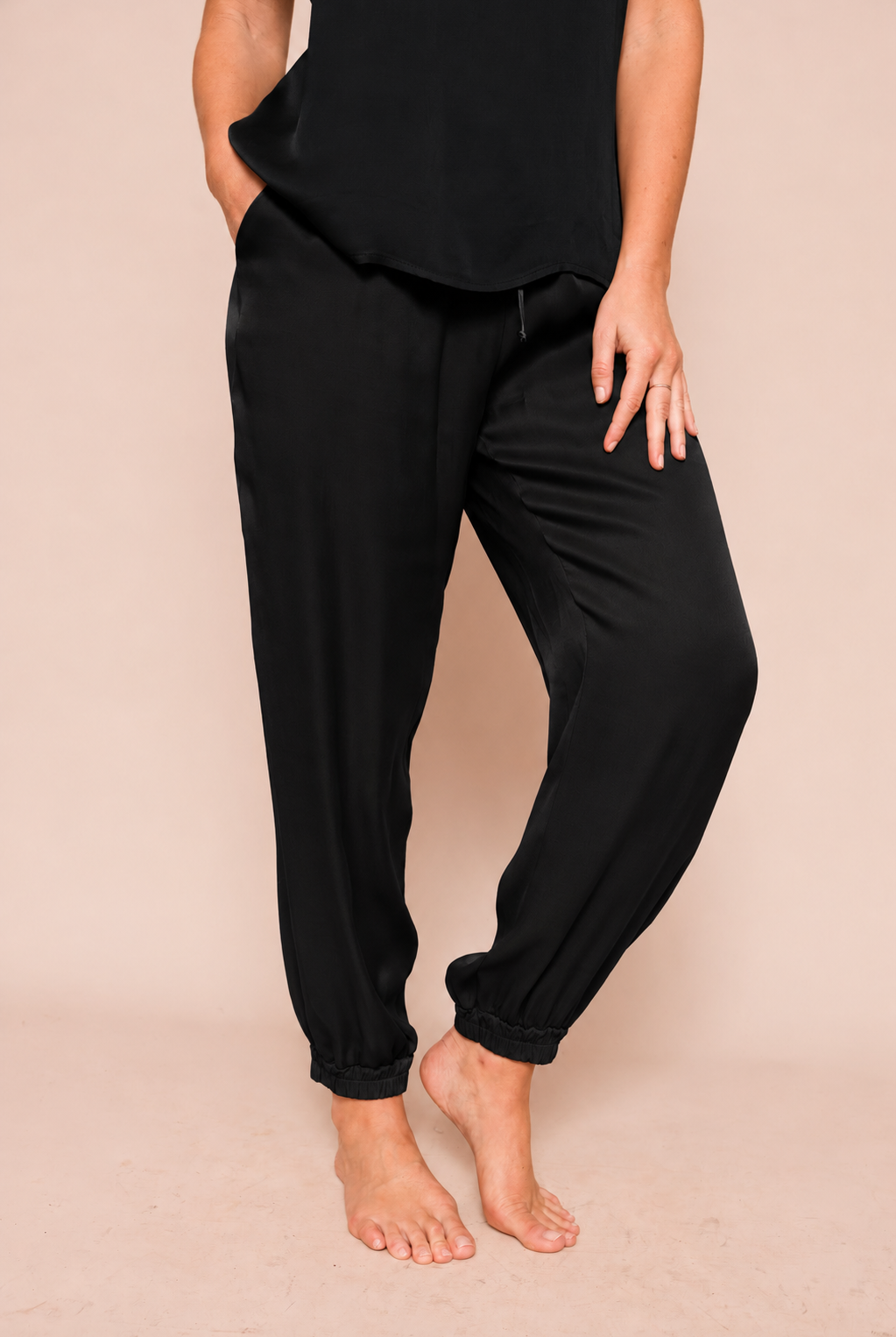 Rhonda Satin Cuffed Pants - Suzy D London