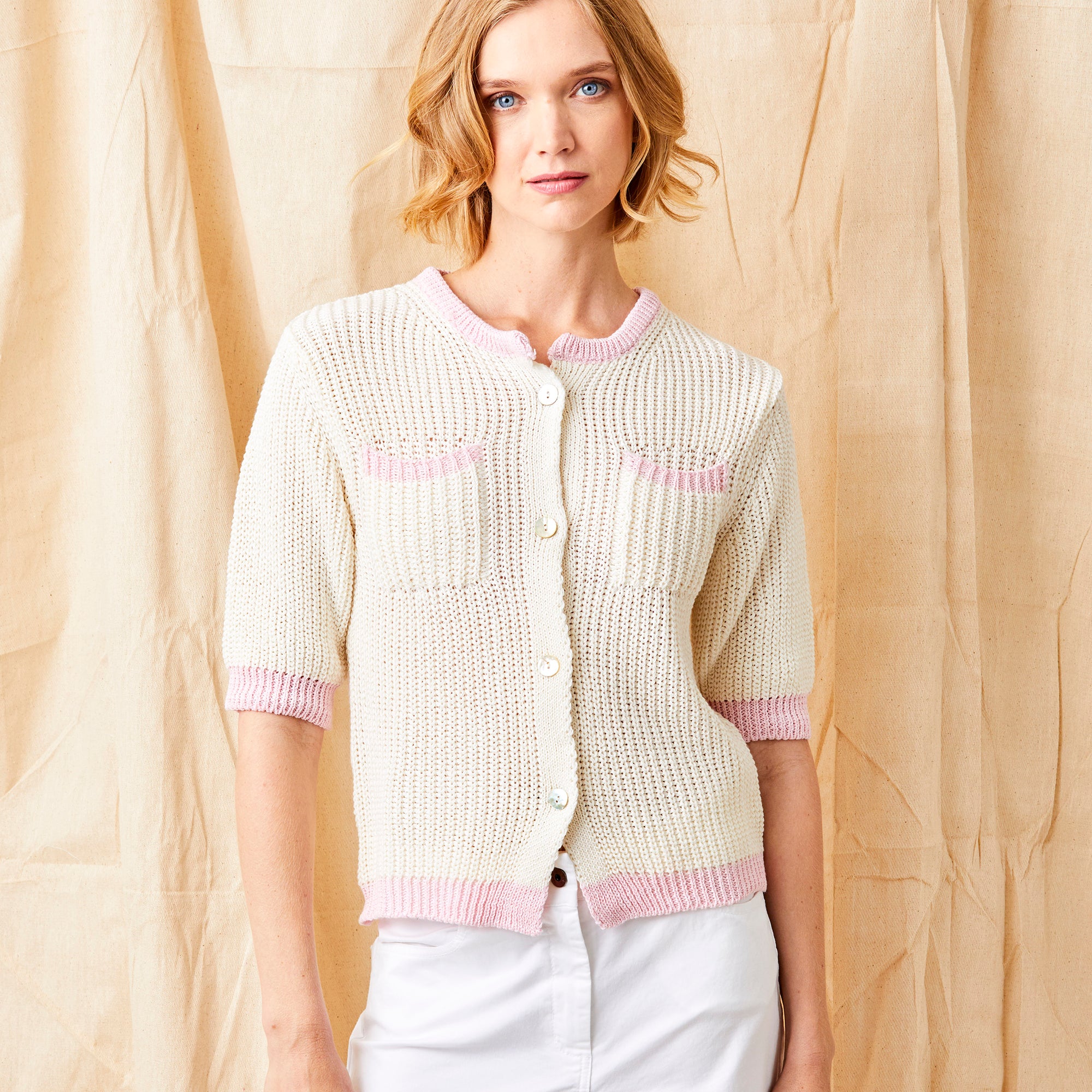 Fideline Short Sleeve Cardi with Two Front Pockets - Suzy D London