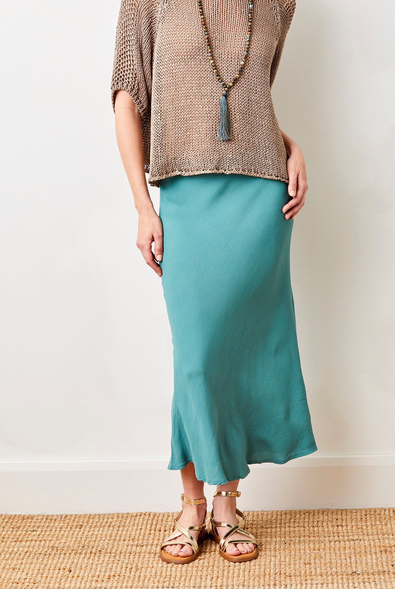 Gene Bias Cut Crepe Skirt - Suzy D London