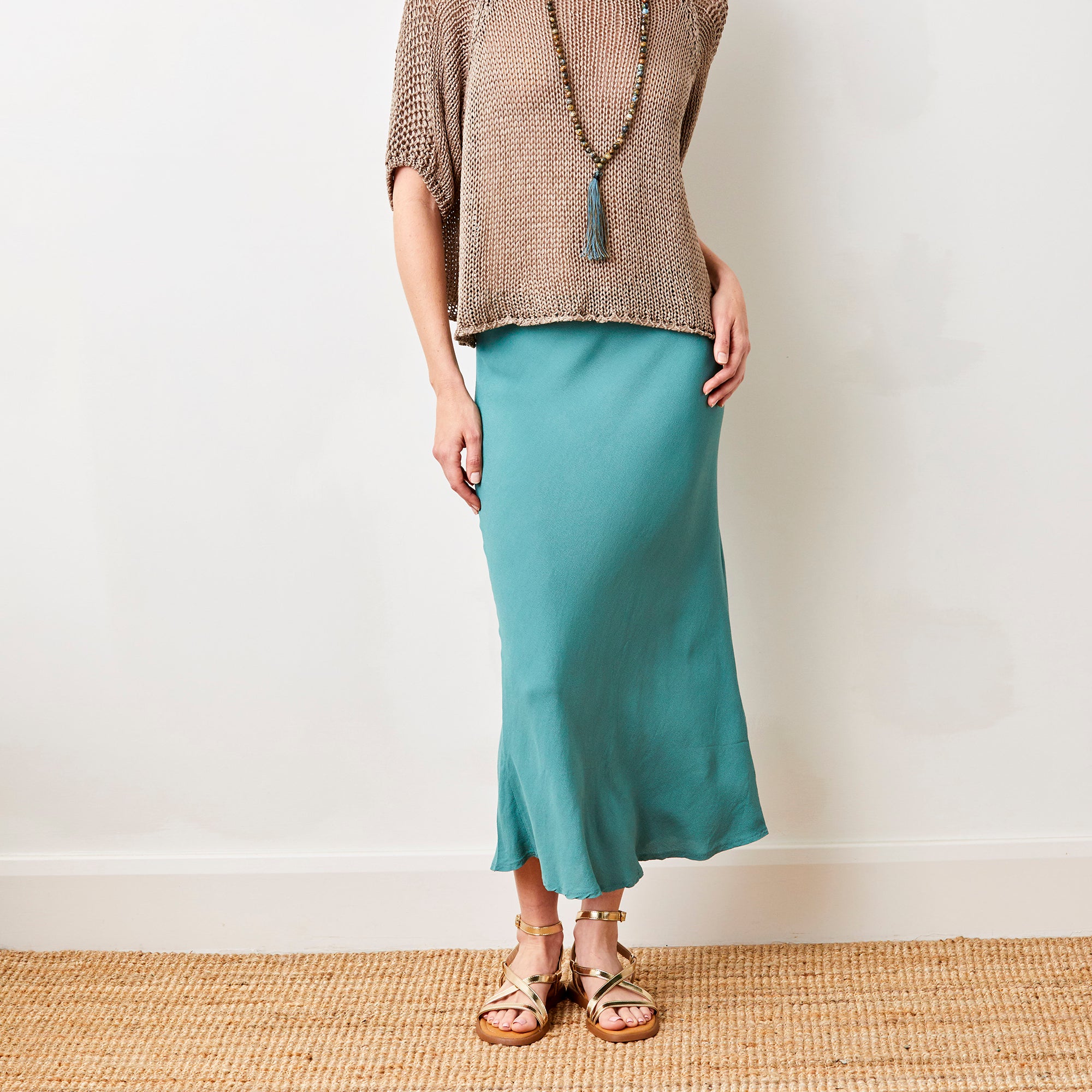 Gene Bias Cut Crepe Skirt - Suzy D London