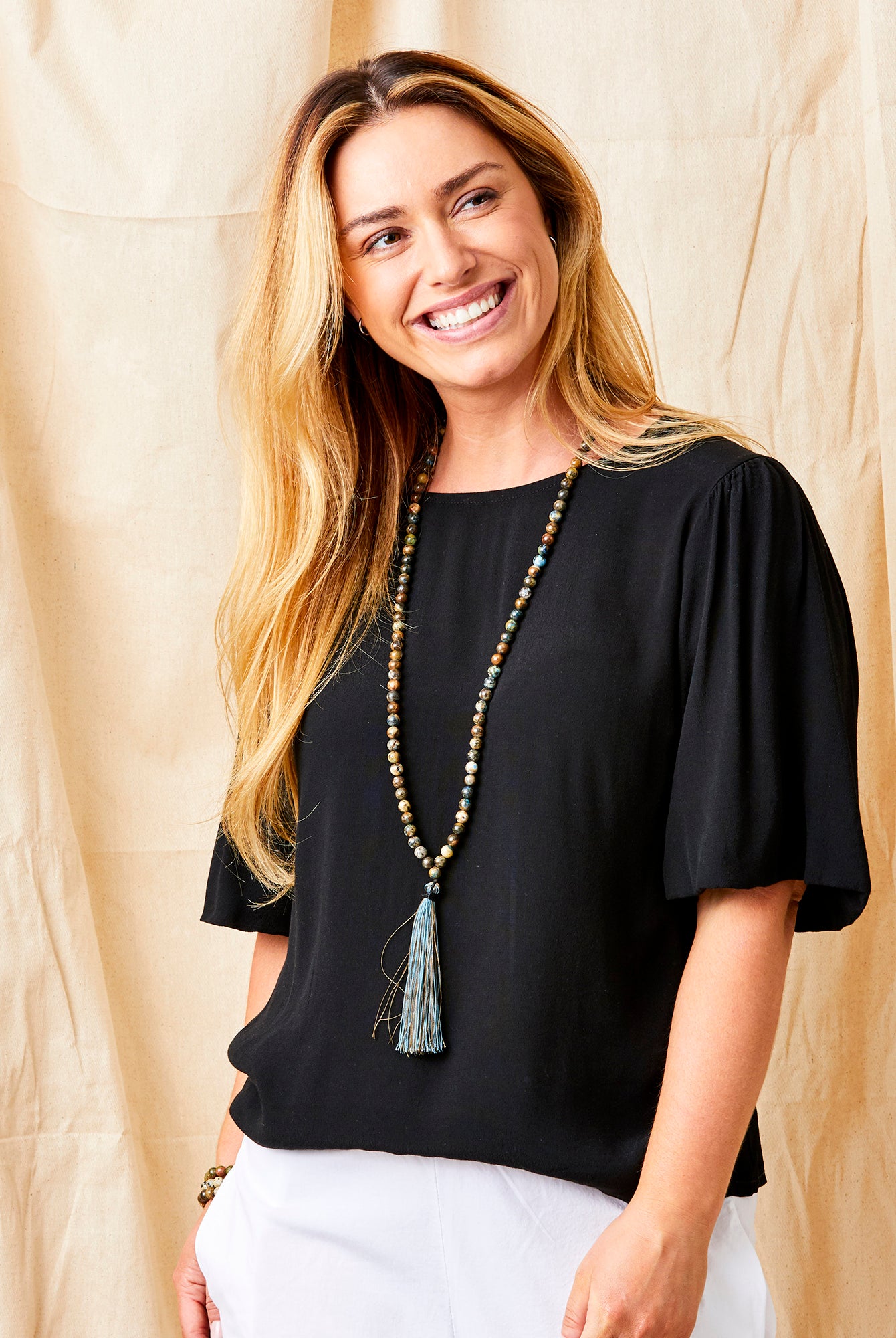 Greta Crepe Flared Short Sleeve Top - Suzy D London