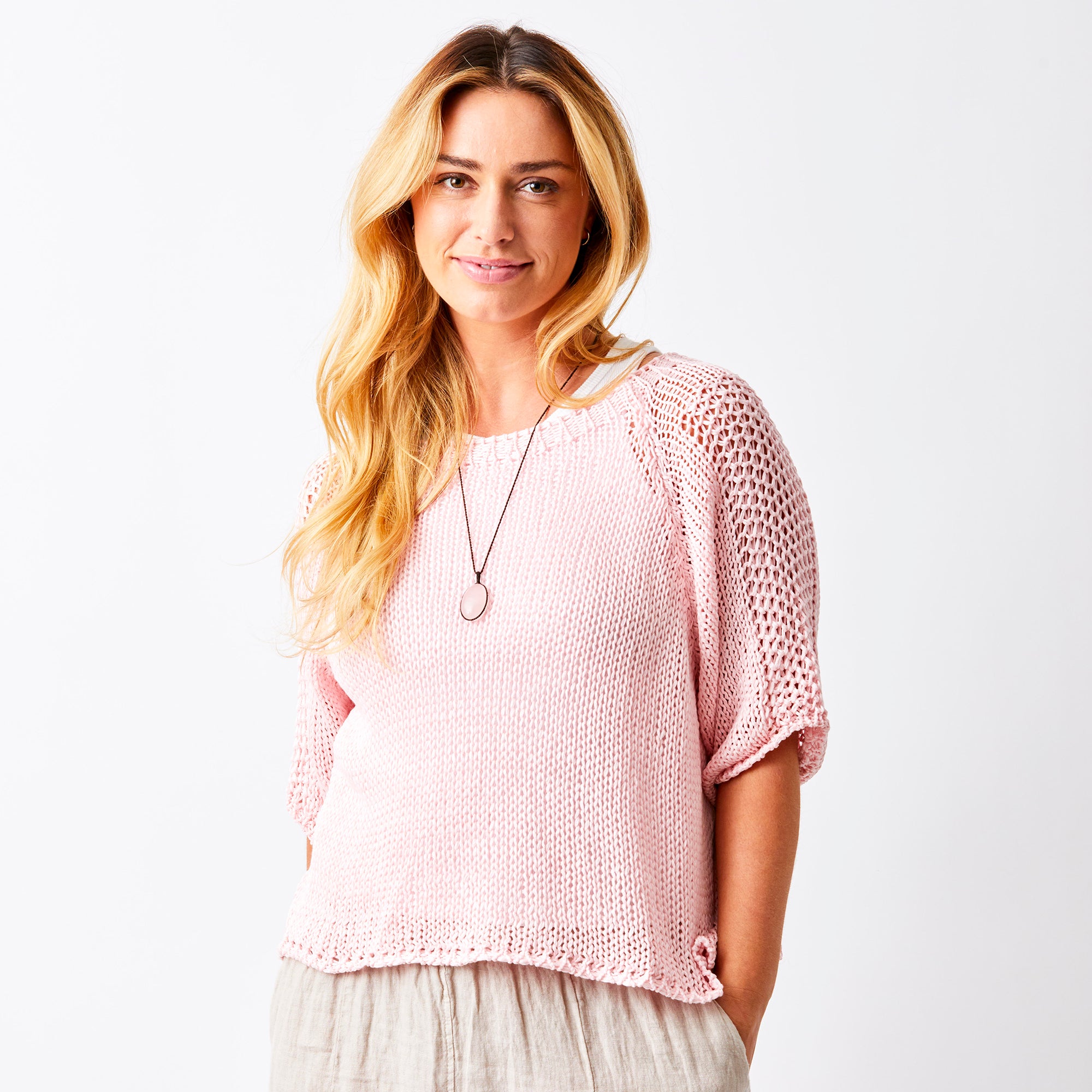 Jacky Cotton Crochet Knit Sweater - Suzy D London