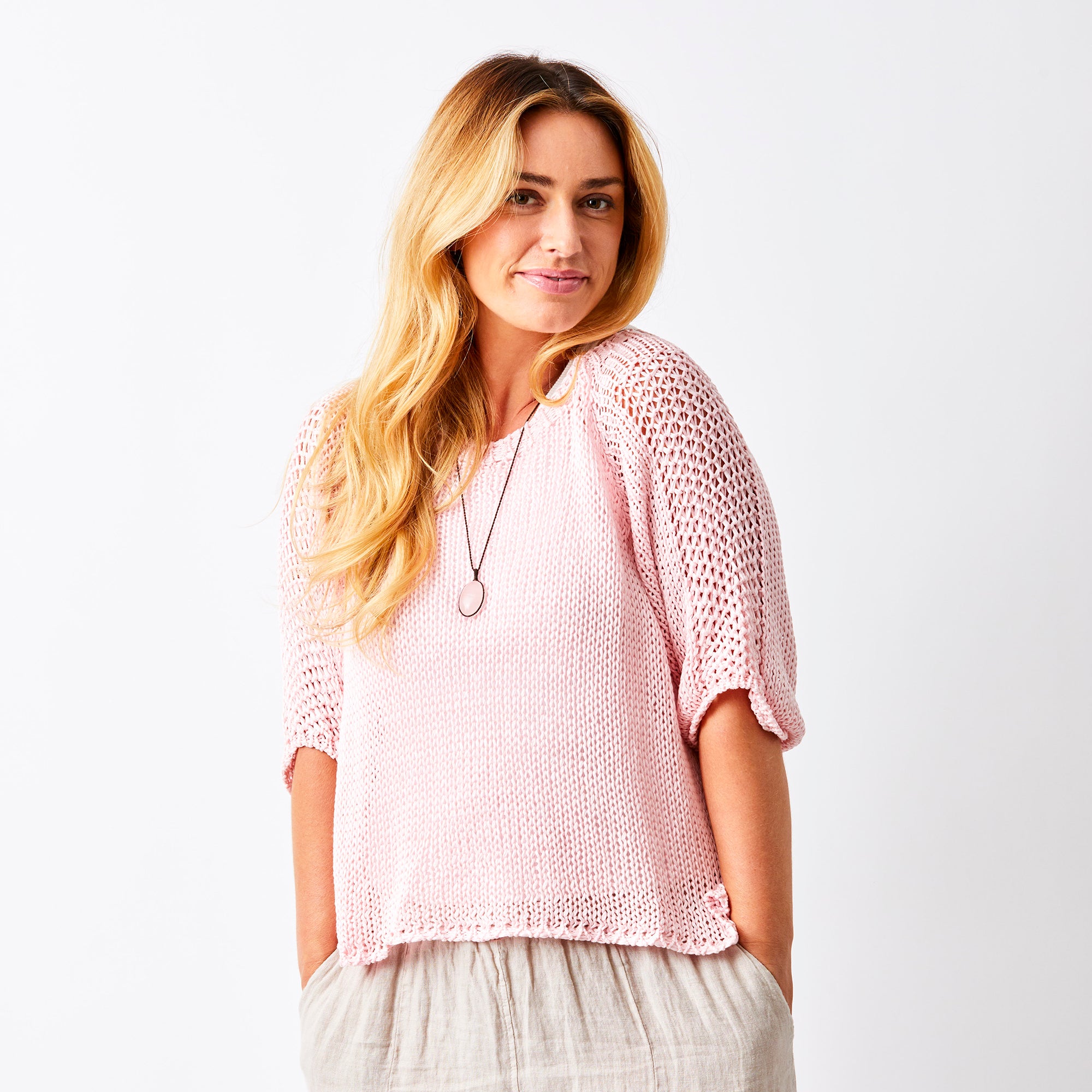 Jacky Cotton Crochet Knit Sweater - Suzy D London