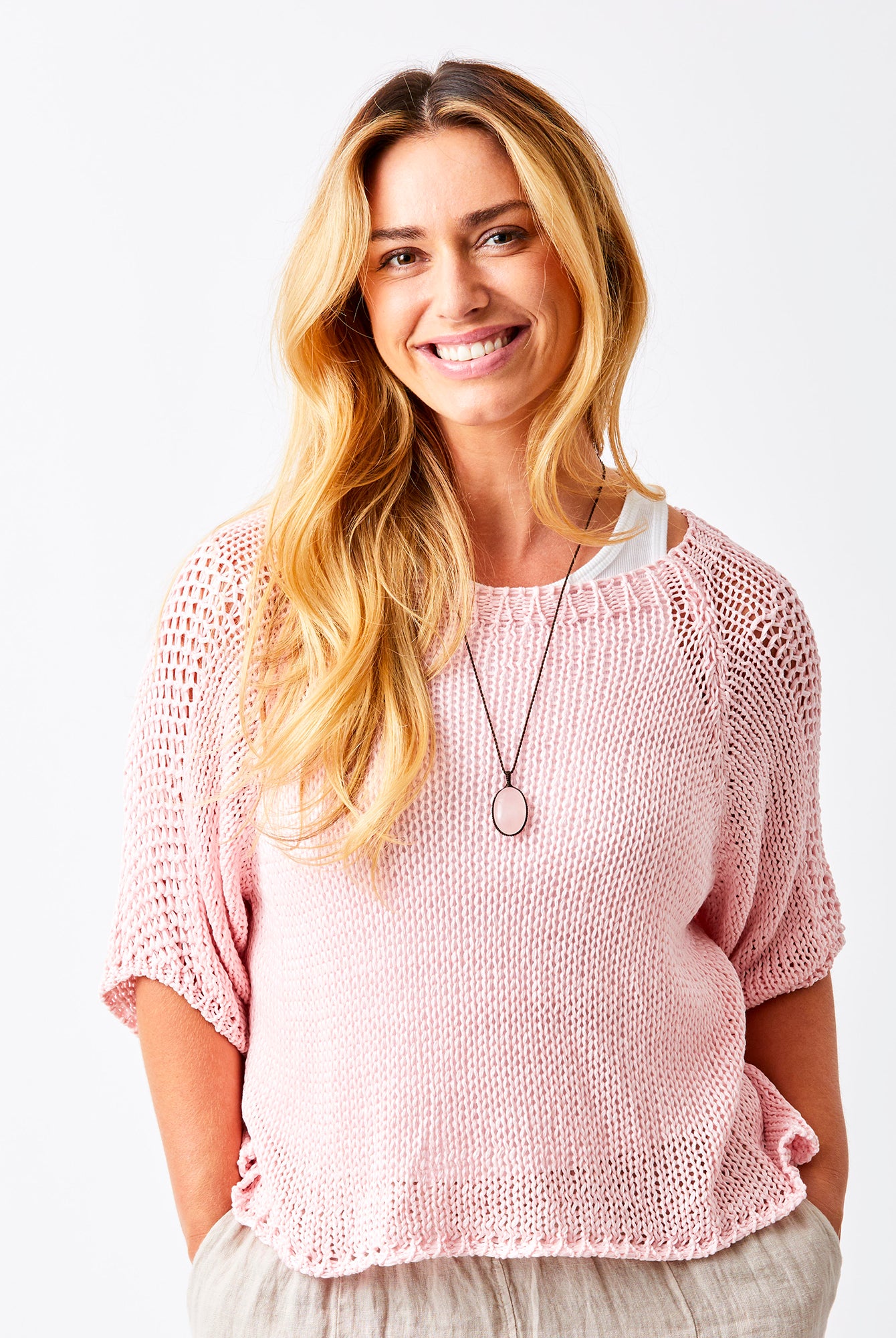 Jacky Cotton Crochet Knit Sweater - Suzy D London