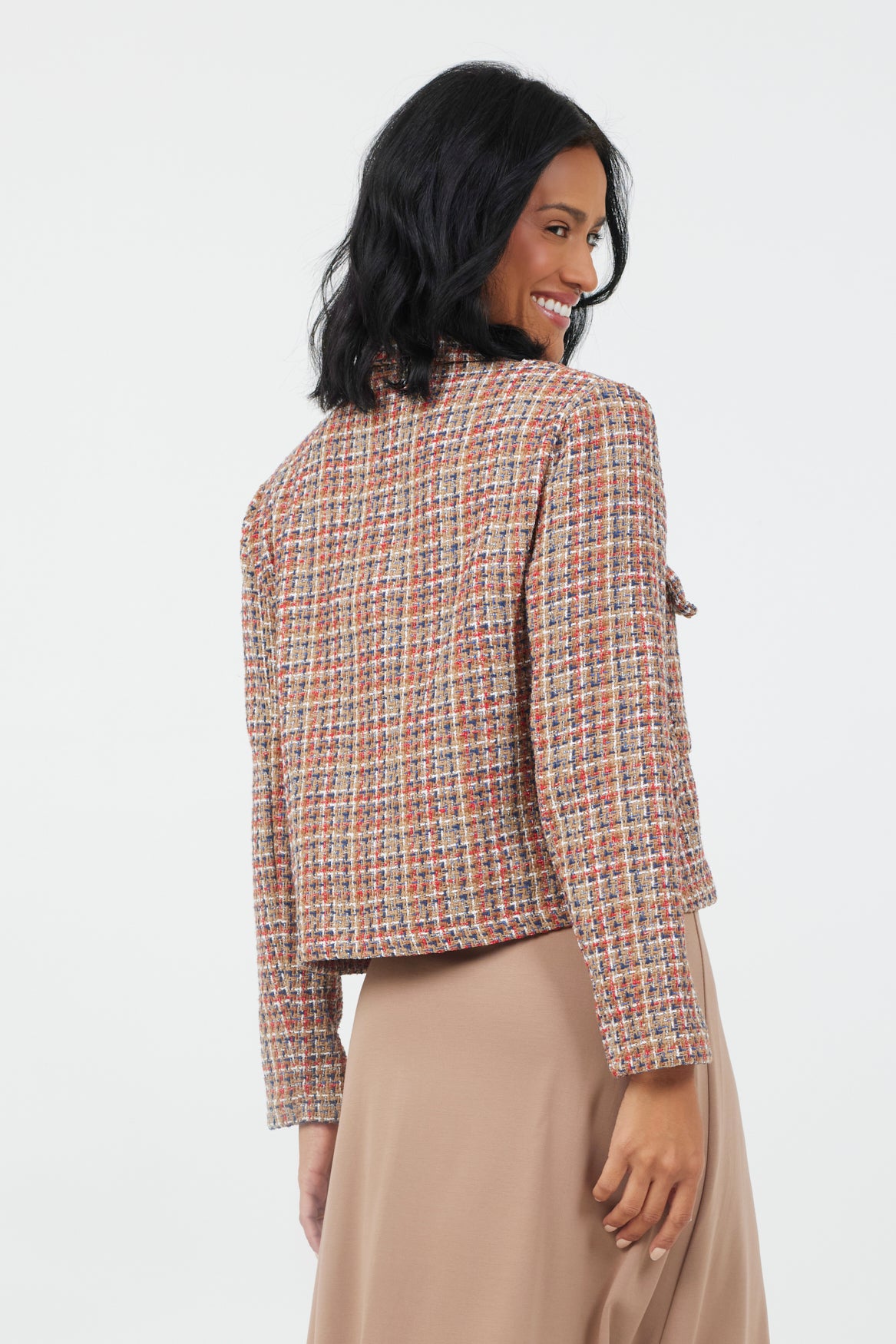 Jadore Checked Jacket With Gold Buttons - Suzy D London
