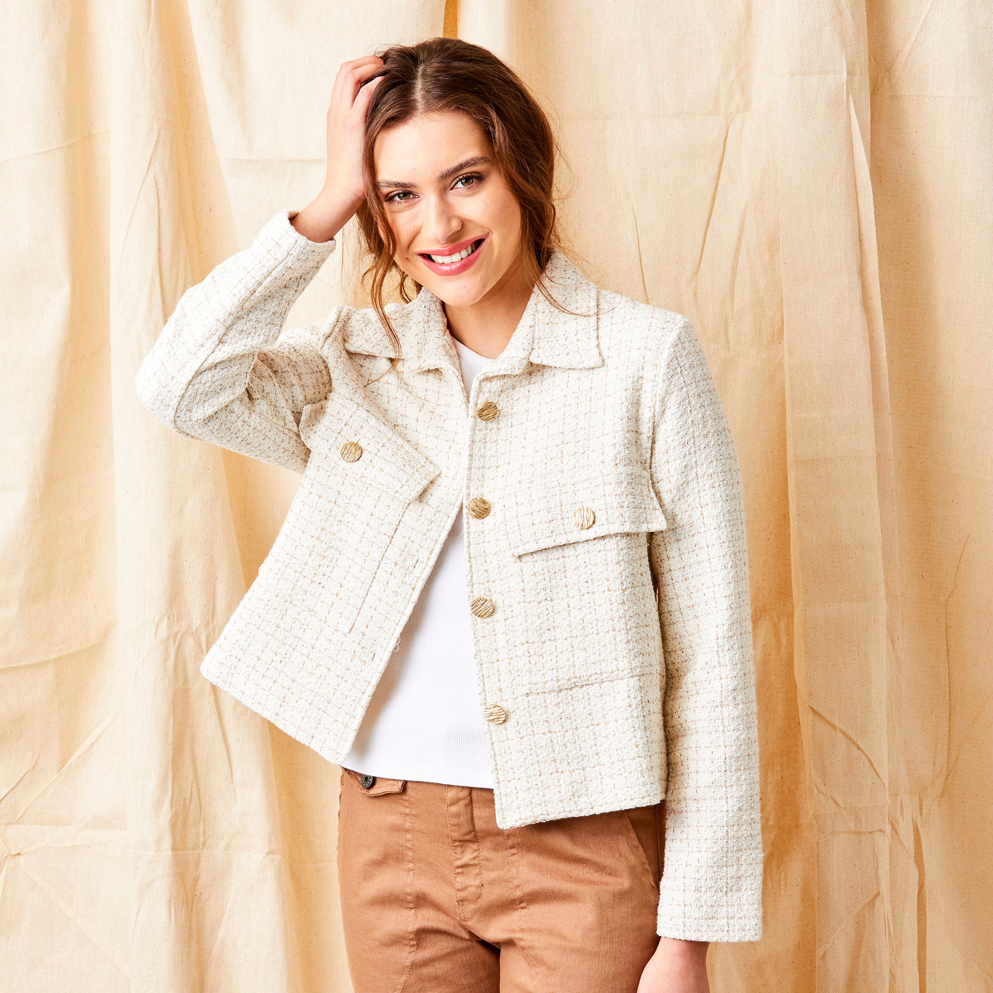 Jadore Textured Jacket With Front Pocket Detail - Suzy D London