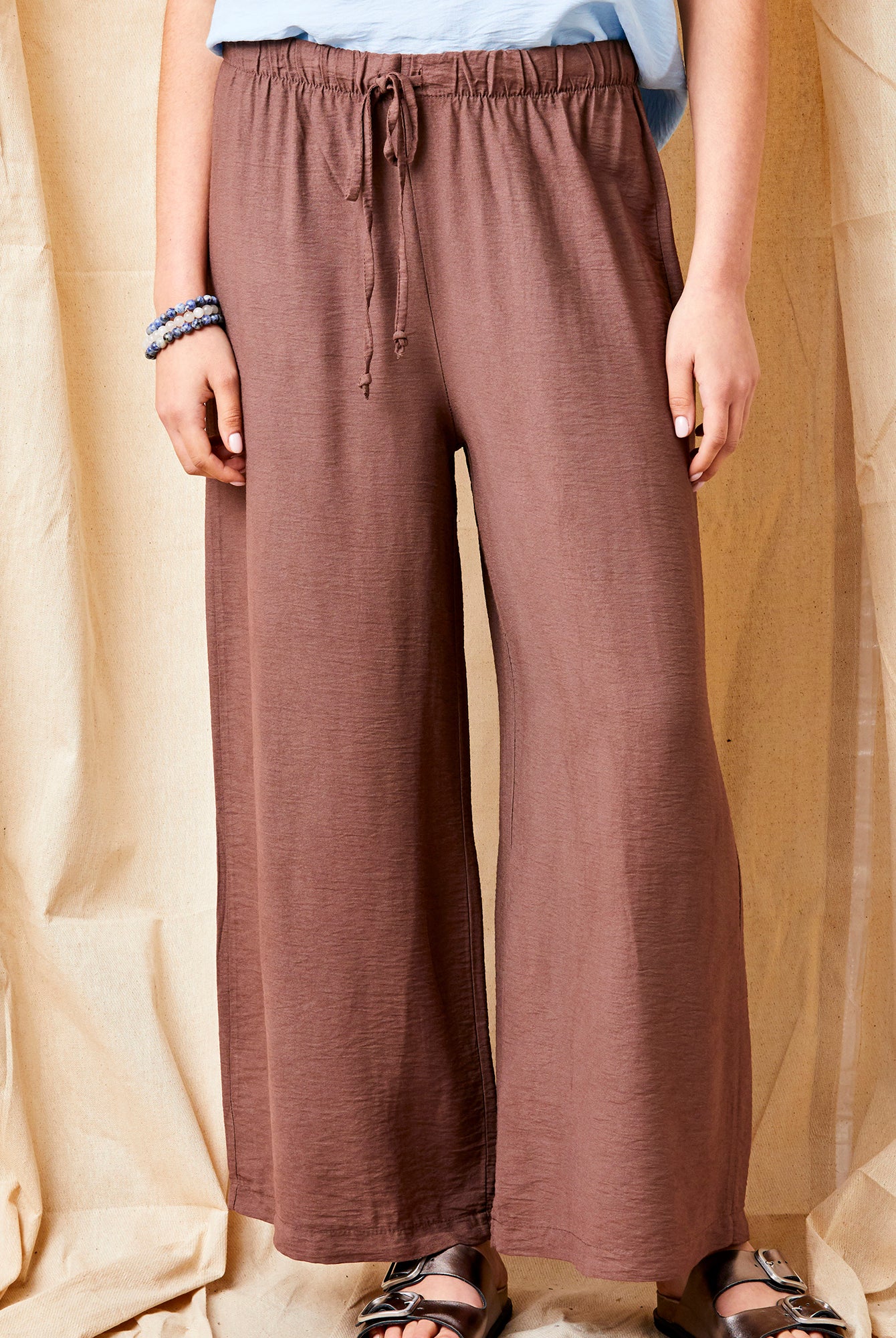 Janice Wide Leg Textured Trousers - Suzy D London