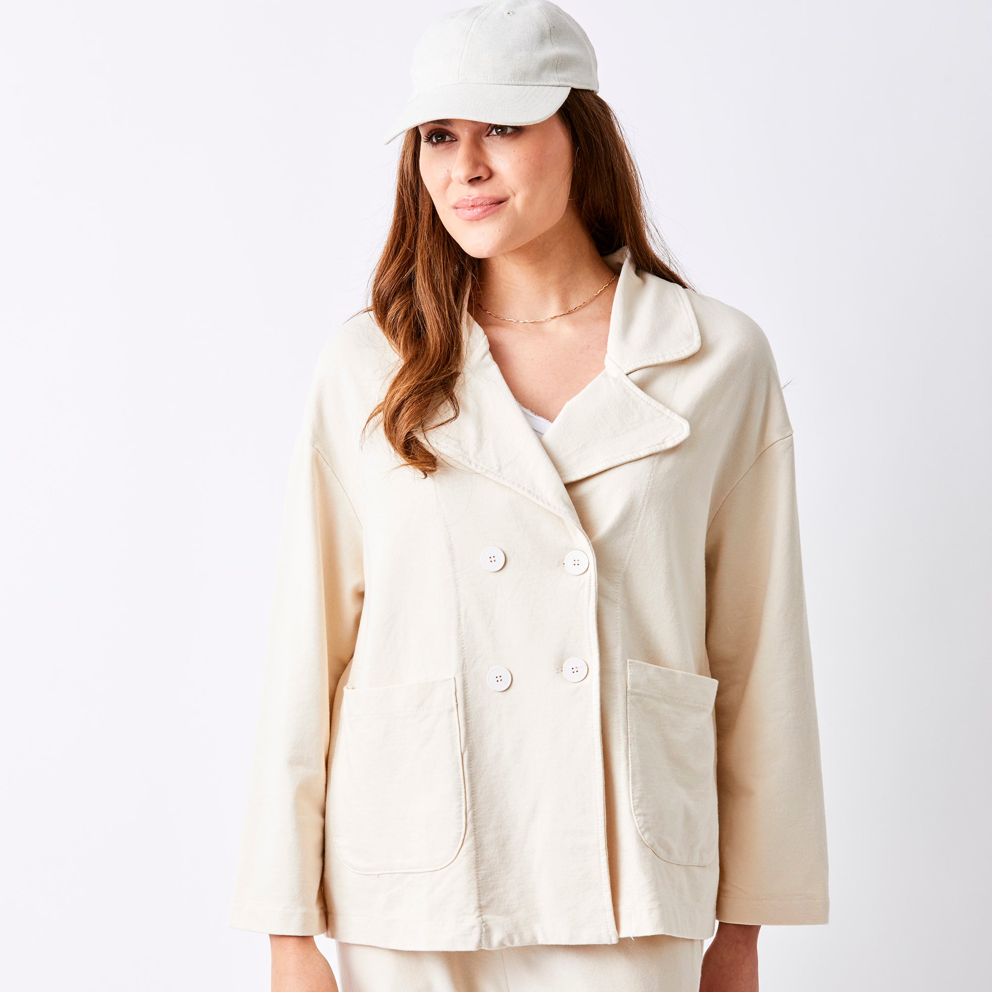 Jerry French Terry Double Breasted Jacket - Suzy D London