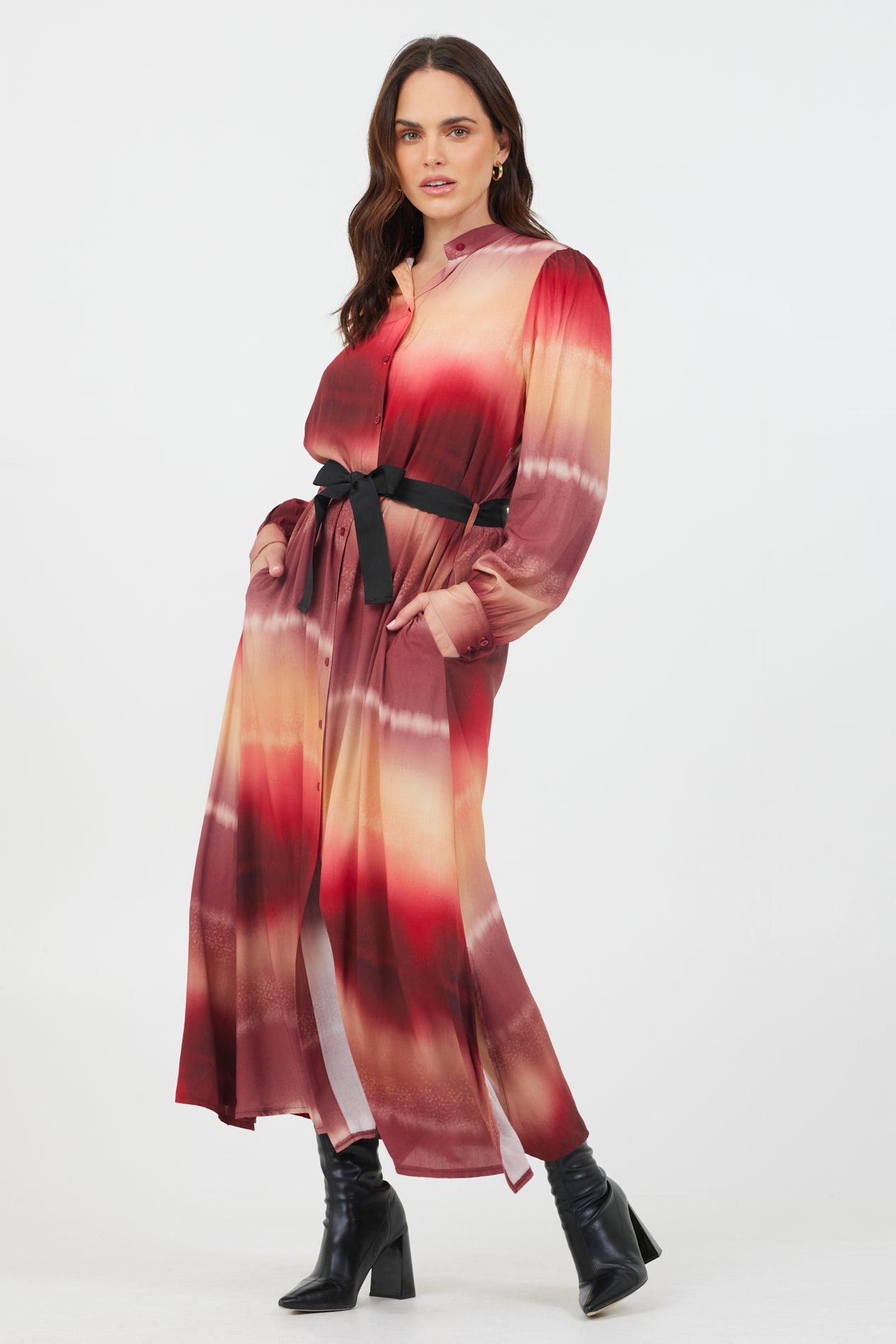 Keyli Print Shirt Dress With Belt - Suzy D London